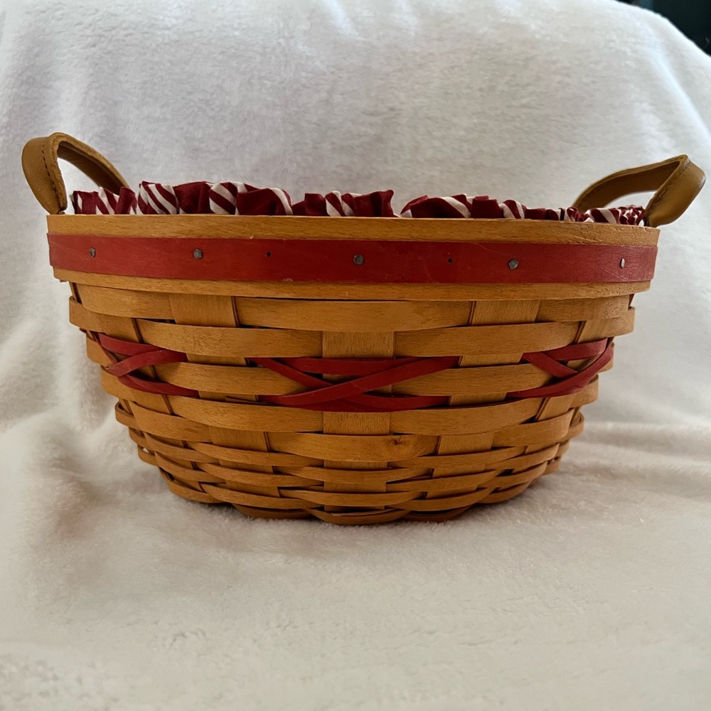 Longaberger Red and Brown Woven Basket